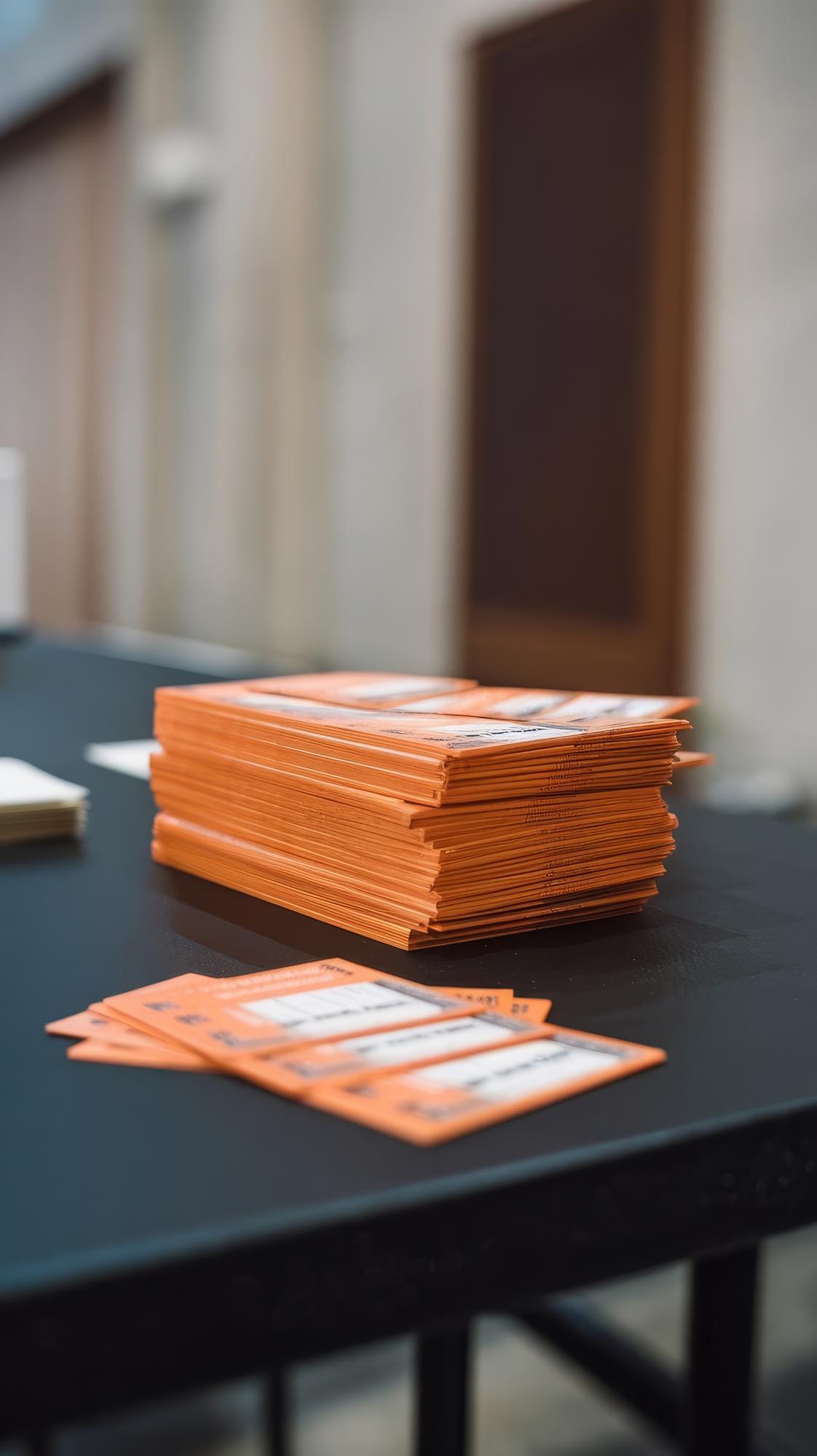 stack of property flyers